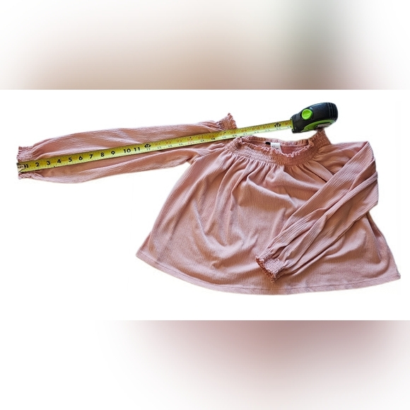 H&M Off-Shoulder Dusty Pink Cropped Blouse - Picture 11 of 14